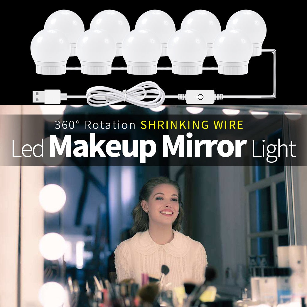 LED 8W 12V Vanity Mirror Makeup  Bulbs Kit For Dressing Table