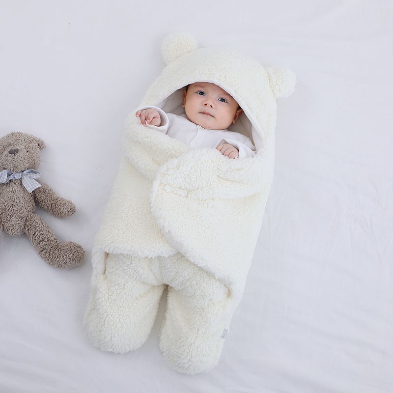 Baby Sleeping Bag Ultra-Soft Fluffy Wrap Swaddle