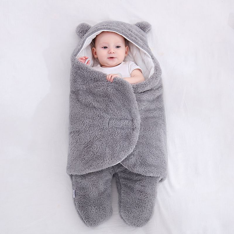 Baby Sleeping Bag Ultra-Soft Fluffy Wrap Swaddle